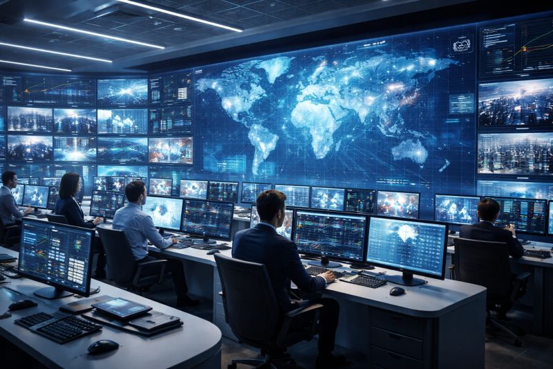 Datenfarmen operations team monitoring global infrastructure from the network operations center